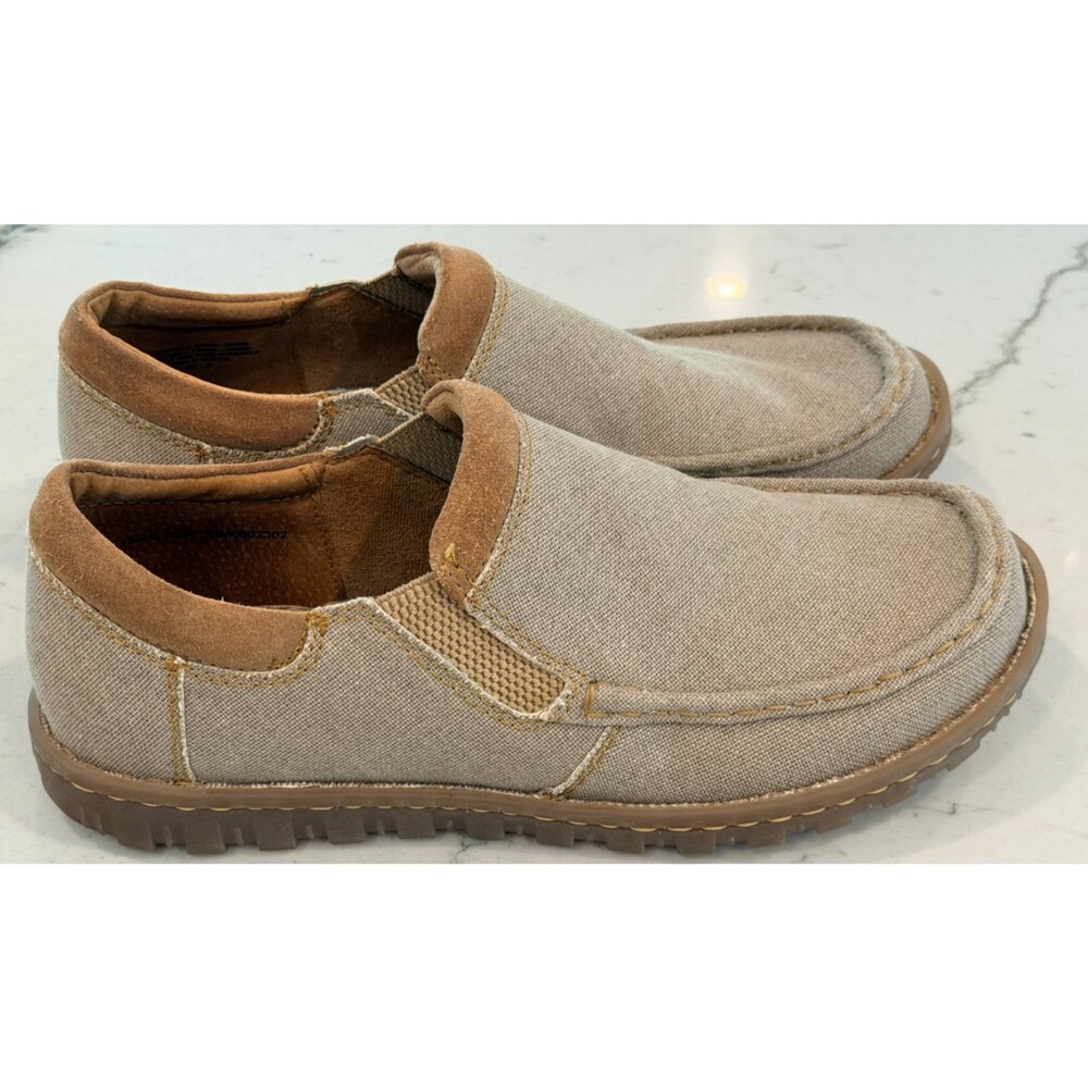 Born Mens Gudmund Natural Canvas Slip On Shoes Loafers SZ 12